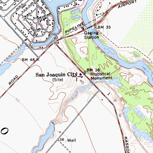 Topographic Map of San Joaquin City, CA