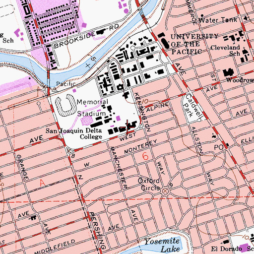 Topographic Map of San Joaquin Delta College, CA