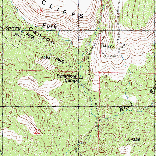 Topographic Map of Sycamore Camp, AZ