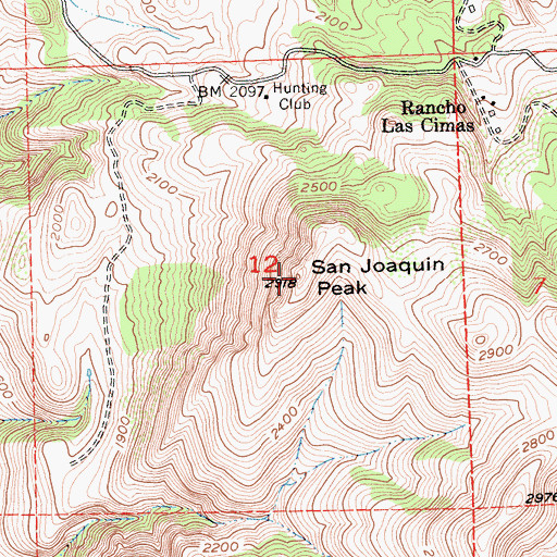 Topographic Map of San Joaquin Peak, CA