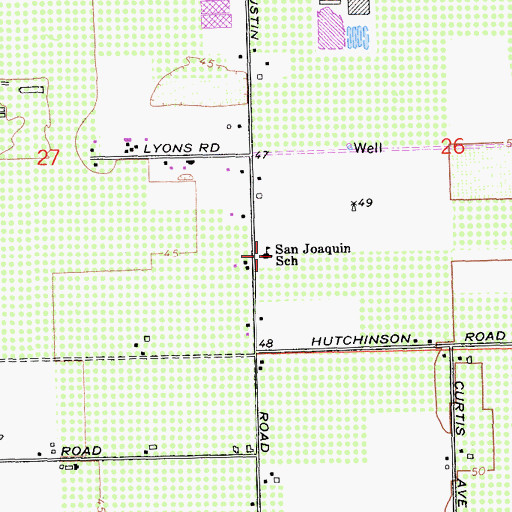 Topographic Map of San Joaquin School, CA