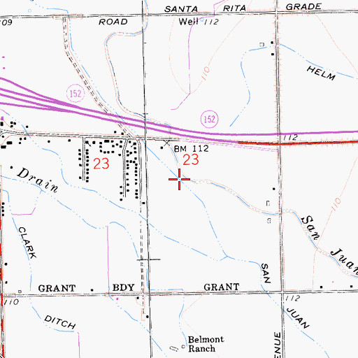 Topographic Map of San Juan Drain, CA