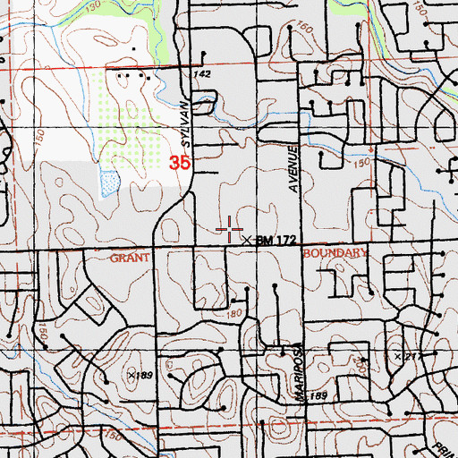 Topographic Map of San Juan High School, CA