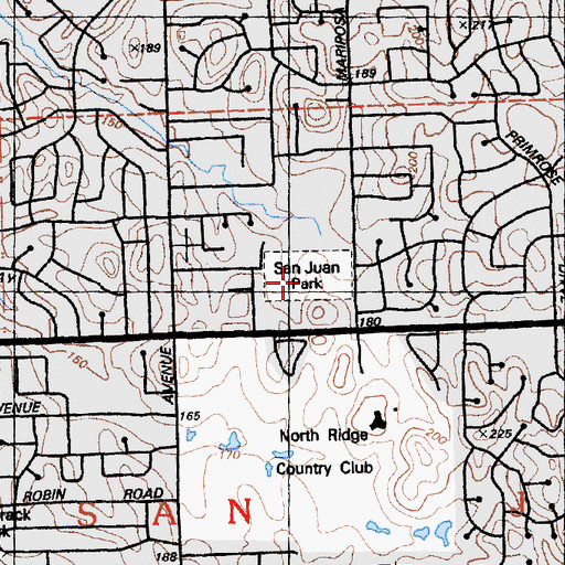 Topographic Map of San Juan Park, CA