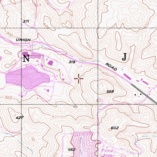 Topographic Map of San Justo, CA