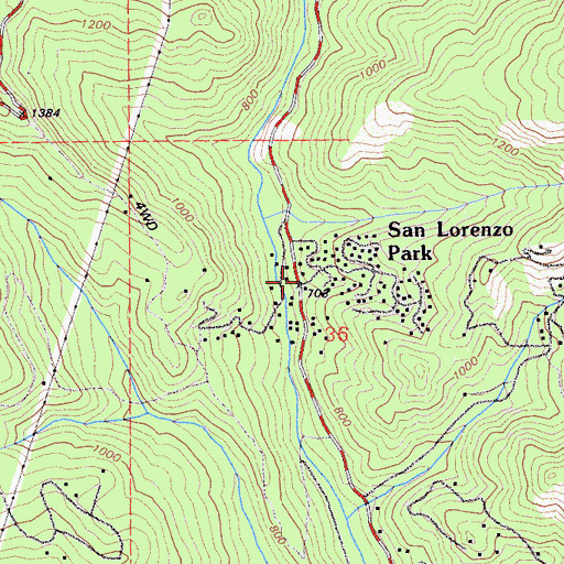 Topographic Map of San Lorenzo Park, CA