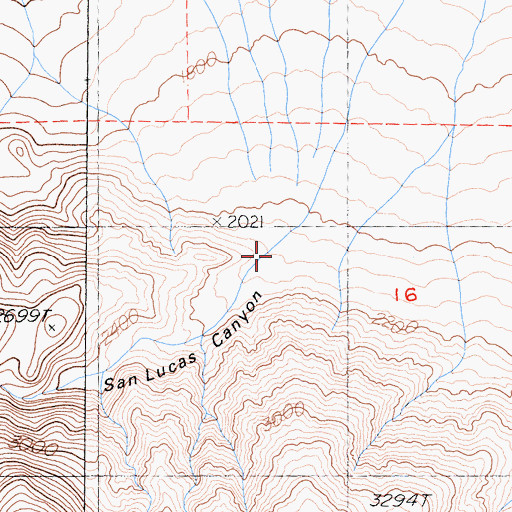 Topographic Map of San Lucas Canyon, CA
