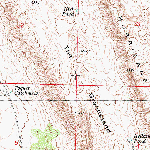 Topographic Map of The Grandstand, AZ