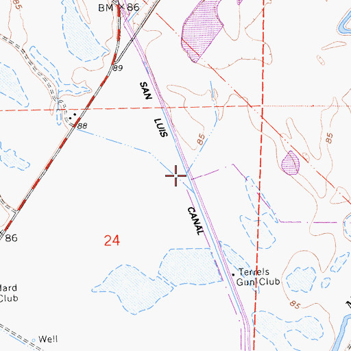 Topographic Map of San Luis Canal, CA