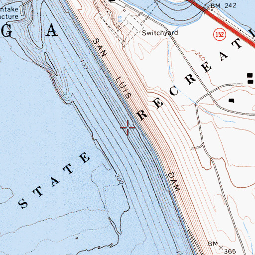 Topographic Map of San Luis Dam, CA