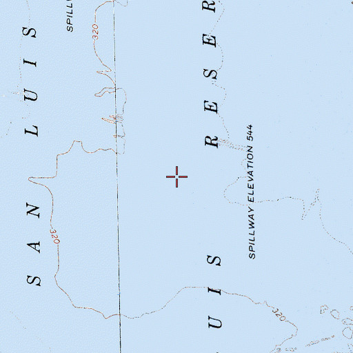 Topographic Map of San Luis Reservoir, CA