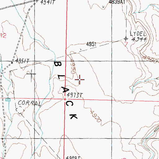 Topographic Map of The Black Rocks, AZ