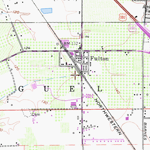 Topographic Map of San Miguel, CA