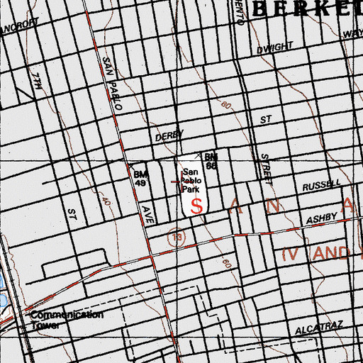 Topographic Map of San Pablo Park, CA