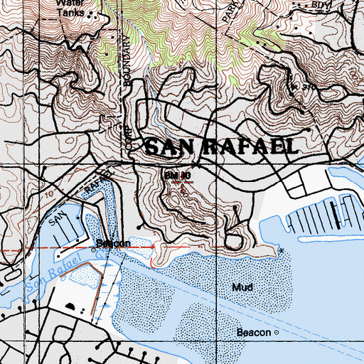 Topographic Map of San Pedro Elementary School, CA