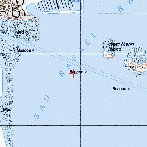 Topographic Map of San Rafael Bay, CA