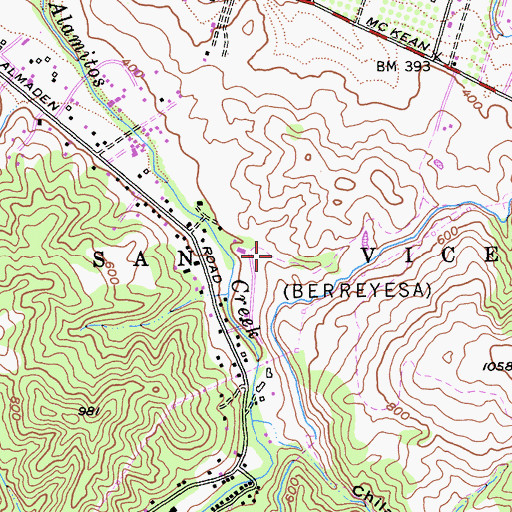 Topographic Map of San Vicente, CA