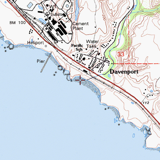 Topographic Map of San Vicente Creek, CA