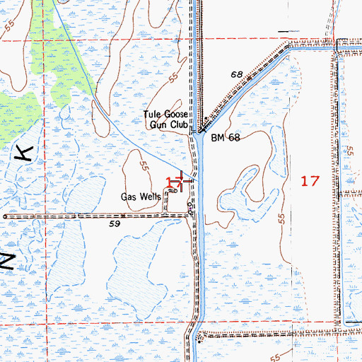 Topographic Map of Sanborn Slough, CA