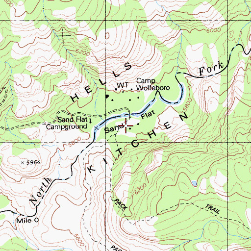 Topographic Map of Sand Flat, CA
