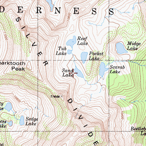 Topographic Map of Sand Lake, CA