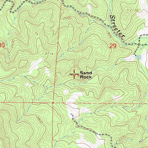 Topographic Map of Sand Rock, CA