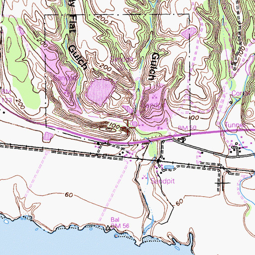 Topographic Map of Sandy Flat Gulch, CA