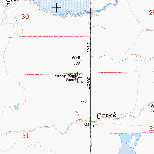 Topographic Map of Sandy Mush Ranch, CA