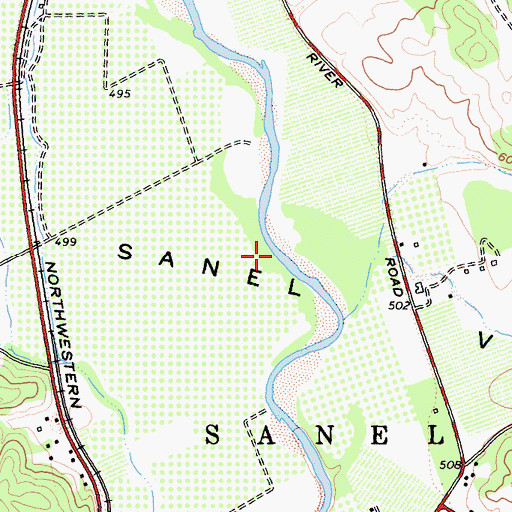 Topographic Map of Sanel Valley, CA