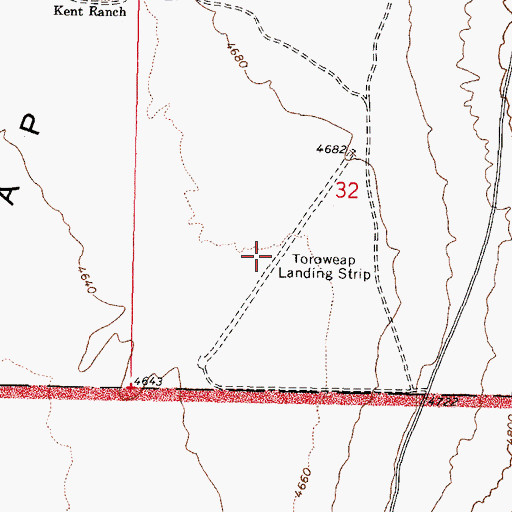 Topographic Map of Toroweap Landing Strip (historical), AZ