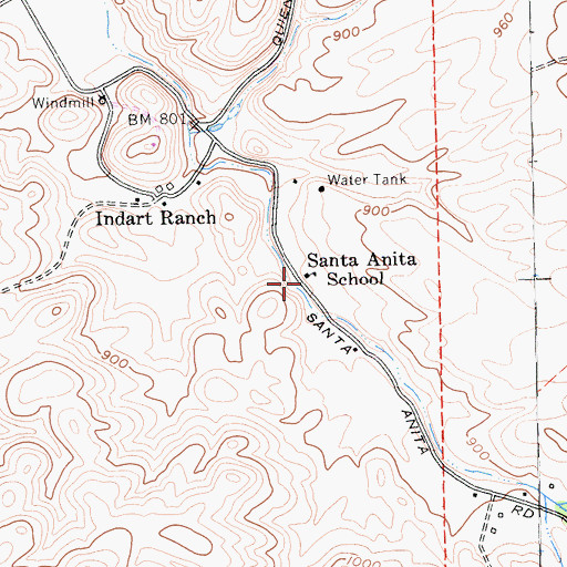 Topographic Map of Santa Anita School, CA