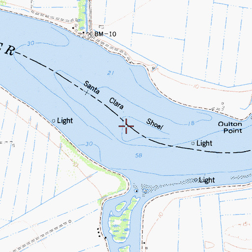 Topographic Map of Santa Clara Shoal, CA