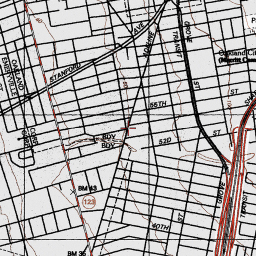 Topographic Map of Santa Fe Elementary School, CA