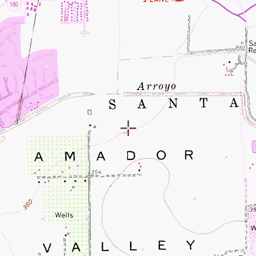 Topographic Map of Santa Rita, CA