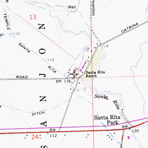 Topographic Map of Santa Rita Ranch, CA