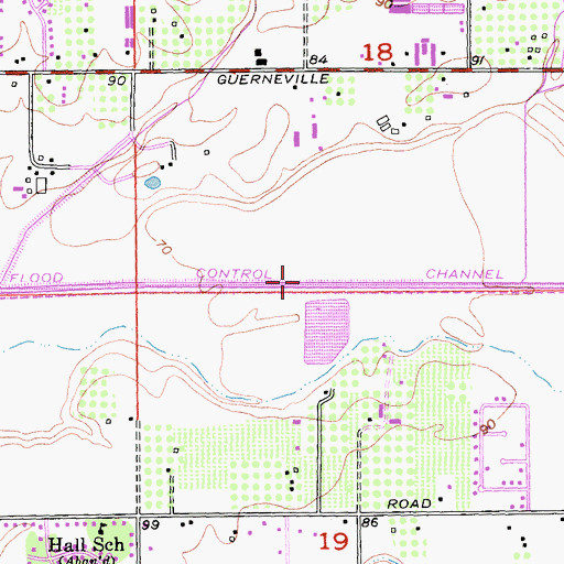 Topographic Map of Santa Rosa Flood Control Channel, CA