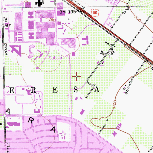 Topographic Map of Santa Teresa, CA