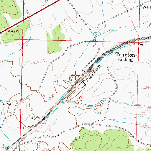 Topographic Map of Truxton Railroad Station, AZ