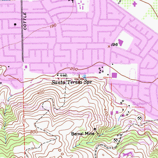 Topographic Map of Santa Teresa Spring, CA