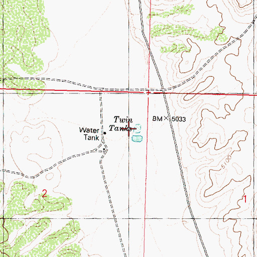 Topographic Map of Twin Tanks, AZ