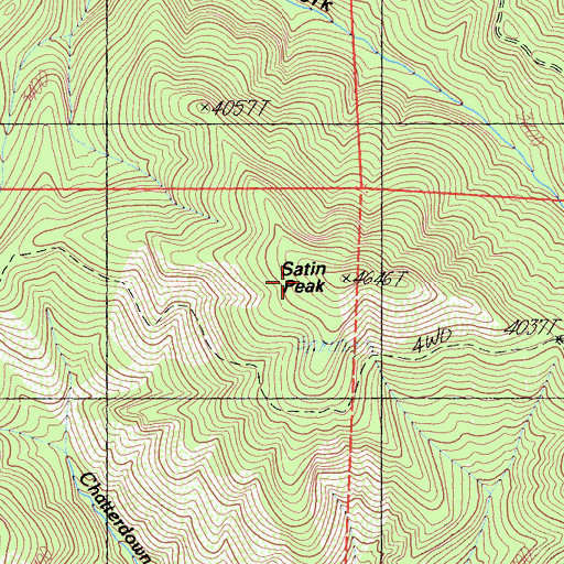 Topographic Map of Satin Peak, CA