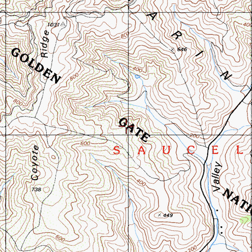 Topographic Map of Saucelito, CA