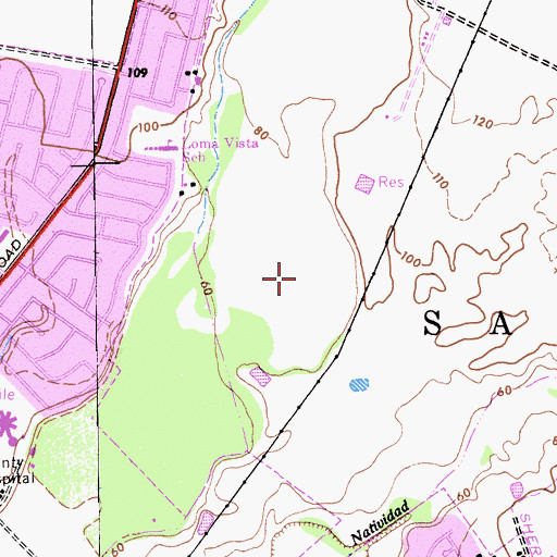 Topographic Map of Sausal, CA