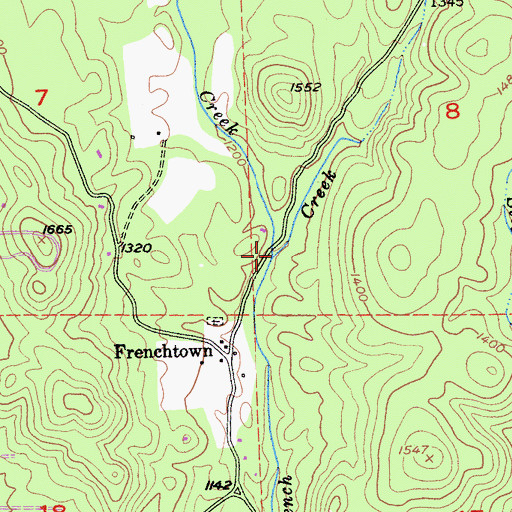 Topographic Map of Sawmill Creek, CA