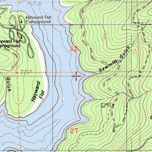 Topographic Map of Sawmill Gulch, CA