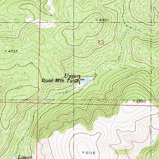 Topographic Map of Upper Bald Mountain Tank, AZ
