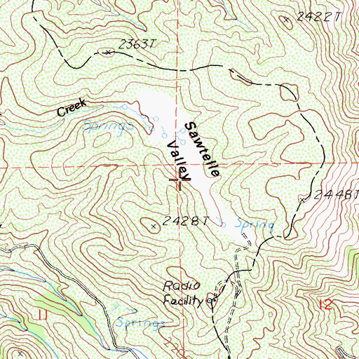 Topographic Map of Sawtelle Valley, CA