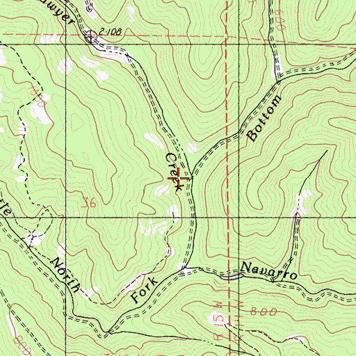Topographic Map of Sawyer Creek, CA