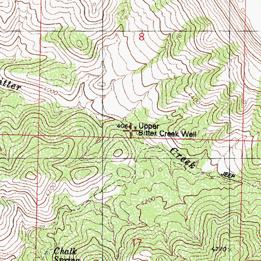 Topographic Map of Upper Bitter Creek Well, AZ