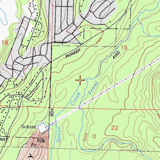 Topographic Map of Saxon Creek, CA